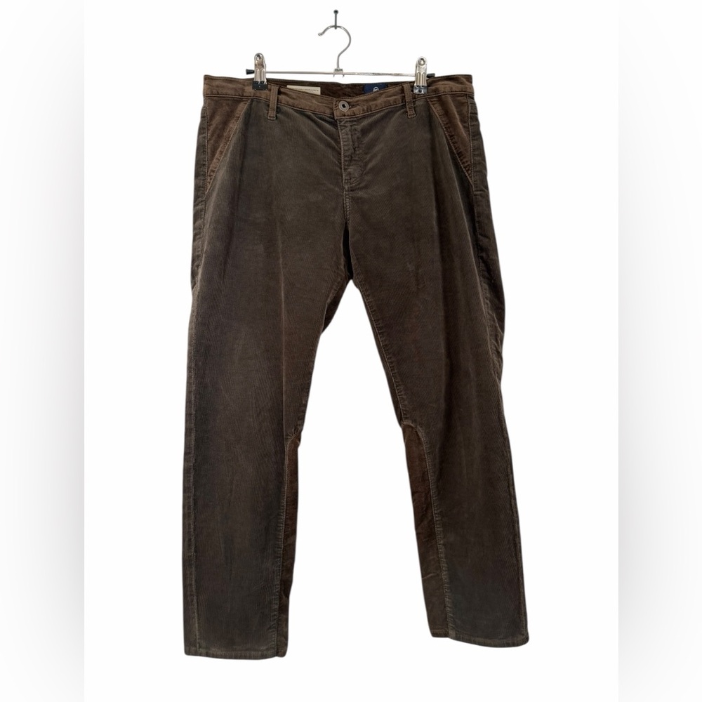 AG Adriano Goldschmied Brown Stevie Ankle Jodhpur Corduroy Velour Pants Size 32P